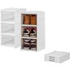 Hisdricus Scarpiera pieghevole a 3 strati-salvaspazio e impilabile-conservazione scarpe con ventilazione e protezione dalla polvere-ideale per ingresso, corridoio e camera da letto