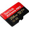 SanDisk Extreme Pro 256 GB microSDXC Memory Card + SD Adapter with A2 App Performance + Rescue Pro Deluxe 170 MB/s Class 10, UHS-I, U3, V30