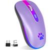 KBCASE Mouse Wireless Ricaricabile,Bluetooth Mouse Senza Fili 2,4 GHz con Mini Ricevitore USB e Tipo-C Mauser Gaming Wireless con 7 RGB Colori per PC,Laptop,Computer,Mac,Notebook,Windows,Andriod