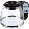 Anakel Home Caraffa in vetro per Macchine da Caffè Americano con Altezza regolabile | 13,5-15 cm di altezza x 14 cm di larghezza | Caraffa per Caffè con Coperchio, nera