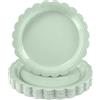 50 Piatti Di Carta Quadrettati Verdi | 17,8 Cm, Bordi Ondulati | Usa E Getta Per Feste, Compleanni, Matrimoni, Baby Shower