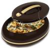 Pinnacle Elegante casseruola ovale isolata grande con coperchio aperto con una sola mano, 3,15 qt. Scaldavivande di lusso - Ciotola termica per buffet/feste - Contenitore per alimenti caldi in acciaio inox