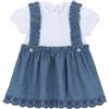 Chicco, Vestito Estivo Jeans Denim comprensivo di t Shirt per Neonate (IT, età, 24 Mesi, Blu)