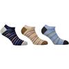 CALZE PRESTIGE (3 PAIA) Calzini uomo invisibili-fantasmini a righe multicolor in pregiatissimo cotone filo scozia