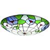 WDBZTJ Tiffany plafoniera stile, rotondo lampada soffitto di vetro, E27, decorazione in metallo retrò Lampada a sospensione dimmerabile per sala soggiorno camera da letto, Max40W, 110-240V,50cm