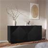 DEGHI Madia 175x80h cm con 4 ante soft close nero opaco cannettato - Ayla