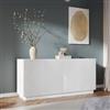DEGHI Madia 175x80h cm con 4 ante soft close bianco opaco cannettato - Ayla