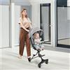 HUOLE Passeggino leggero e compatto da 0 mesi a 4 anni, capacità di carico massima di 25 kg, passeggino pieghevole, schienale reclinabile, 30 x 55 x 86,5 cm, grigio