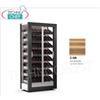 TECA per VINI con TELAIO A CORNICE CLASSICA in LEGNO NON VERNICIATO, 3 LATI VETRO, cap.112 bottiglie INCLINATE,Freddo STATICO o VENTILATO,temp.+4 +16C,per VINI BIANCHI o ROSSI, porte su 1 fronte, V.230 1, Kw.0,32, Peso 138 Kg, dim.mm.874x568x1865h