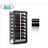 TECA per VINI con TELAIO A CORNICE CLASSICA IN LEGNO colore NERO, 3 LATI VETRO, cap.112 bottiglie INCLINATE, Freddo STATICO o VENTILATO, temp.+4 +16C, per VINI BIANCHI o ROSSI, porte su 1 fronte, V.230 1,Kw.0,32,Peso 138 Kg,dim.mm.874x568x1865h