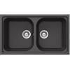 SCHOCK | Lavello Cucina Lithos N200 2 Vasche, Materiale Cristalite®, Nero Assoluto, 860x500mm