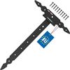 KOTARBAU® Cerniere a T nere, lunghezza: 400 mm, gancio a croce, in acciaio verniciato a polvere, per porta in legno, per porta di carico, per porte, per cancello da giardino, cerniere