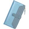 Tipmile Portafoglio lungo bifold da donna organizer per carte di credito blocco RFID con cerniera tasca portamonete finestra ID, Blu, Moda