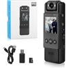 ExKeen Telecamera Portatile Videocamera Body, biettivo Rotante a 180° con Video e Audio Body Cam, Videocamera HD 1080P Grandangolo a 120°, per Outdoor Polizia Consegna Ciclismo