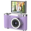 YUYQAQ Fotocamera digitale 4K per fotografia con messa a fuoco automatica, fotocamera da 48 MP per vlogging, fotocamera da viaggio compatta da 2,4 pollici con zoom 8X anti-shake, piccolo regalo portatile