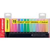 stabilo Evidenziatore Boss Original - punta a scalpello - tratto 2 - 5 mm - colori assortiti fluo + pastel - Stabilo - deskset 15 pezzi