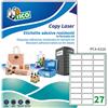 tico Poliestere adesivo PC4 trasparente 100fg A4 61x286mm (27et/fg) laser Tico
