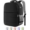 HOTOR Zaino - Zaino da Viaggio Aereo Bagaglio a Mano Approvato per Volo per Uomo e Donna, Zaino per Laptop da 15,6 e Accessori da Viaggio, per Lavoro, Affari, Weekend e Università, 33x21x47(Nero)