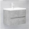 DYRJDJWIDHW lavabo bagno colonna,lavandino bagno con mobile,Mobile Sottolavabo Grigio Cemento 60x38,5x45 cm in TruciolatoAdatto per bagni, cucine
