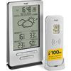 TFA Dostmann stazione meteo con sensore esterno Xena, 35.1162.54, wireless, comfort del clima interna, previsioni del tempo, orologio con data completa, argento