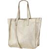SH Leder Lili G555 - Borsa a tracolla da donna in vera pelle, con chiusura lampo e scomparto interno 37 x 13 x 29 cm, gold