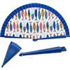 DRW Ventaglio in Legno Decorato con Pesci Colorati, Multicolore, Medidas: 42 cm
