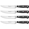 WÜSTHOF Classic Set di 4 coltelli da bistecca 12 cm, nero