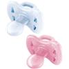J Bimbi Joy Succhietto 100% Silicone 16 Mesi+ Trasparente e Rosa, 2 Pezzi
