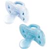 J Bimbi Joy Succhietto 100% Silicone 6 Mesi+ Trasparente Azzurro, 2 Pezzi