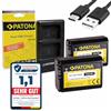 PATONA Caricatore Doppio con 2x Batteria NP-FW50 Compatibile con Sony NEX-C3 NEX-F3 NEX-3 NEX-5 NEX-6 NEX-7 DSC-RX10 Mark II III IV Alpha 7 A7 A7S A7R A7II A5000 A6000 A6300 A6400 A6500