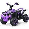 RELAX4LIFE Quad Elettrico per Bambini 3-8 Anni con Velocità Regolabile, Auto a Batteria Multifunzione 12V con Anteriore e Posteriore, Luci a LED, Musica, Pedale, Clacson, Carica 35KG (VIOLA)