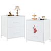 DUMOS Set di 2 comodini in tessuto per cassetti, armadietto sottile, cassettiera, camera da letto, stile industriale, per soggiorno, cameretta dei bambini, corridoio