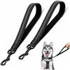 Morocket 2 Guinzaglio Corto per Cani 30cm, Guinzaglio Corto per Addestramento per Cani Resistente,Guinzaglio Corto Cane con Manico Imbottito Guinzaglio Corto per Cani con Fili Altamente Riflettenti (Nero)