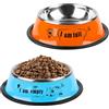 SUPRROW 2 pack ciotola per cani, ciotole per cani piccoli, doppie in ciotola acciaio cane con diametro di 11 cm, contenitore per cibo e acqua adatto a cuccioli, gattini e gatti, 400 ml