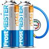 FrostMEISTER 2in1 - Set di Ricarica per climatizzatori Auto 2×400 ml con Tubo manometro - Applicazione Rapida, Semplice e Ecologica (R134a, 1995-2016)
