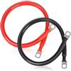 SWAWIS 2 Pezzi Cavi Batteria Auto M10 50cm, Cavo Batteria 35mm² 12V/24V Cavi Batteria con Terminali ad Anello per Solare Moto Auto Cavo di Terra della Batteria, Nero + Rosso