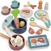 Lehoo Castle Cucina Giocattolo per Bambini, Accessori Cucina Bambini, Pentoline Giocattolo Bambina, Cucina Legno Pentole e Padelle, Giochi di Ruolo per 3+ Anni