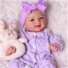 JIZHI Bambole Reborn 17 Pollici - Originali Rinato Bambino Femmine - Neonato Dolls per Age 3+ con Scatola Regalo, Compleanno e Collezione (Occhi Marroni)