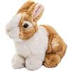 Uni-Toys - Coniglio marrone-bianco, seduto - 20 cm (lunghezza) - Coniglio di peluche - Peluche