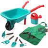 cute stone Set di attrezzi da giardinaggio per bambini, attrezzi da giardinaggio con carriola, annaffiatoio e guanti, rastrello, pala, giocattoli per interni ed esterni, regalo per ragazzi e ragazze
