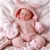 BABESIDE Bambole Reborn-Baby da 20 Pollici Realistiche con Corpo Intero in Tessuto Bambine Realistiche Appena nate che Dormono Economiche Con Adorabile Vestito da Coniglietto di Peluche e Occhi Chiusi