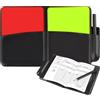 WOLMIK Set di carte per arbitro - Kit per quaderno arbitro sportivo, cartellino rosso giallo e borsa da arbitro per calcio