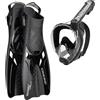 CRESSI Tonga Fins Black/Pink S/M - Pinne Leggere Corte Regolabili con Scarpetta Aperta, Ideali per Snorkeling, Nuoto, Nero/Rosa, S/M (36/41), Adulti