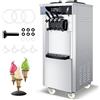 LEEVOT Gelatiera Professionale Soft Serve con compressore autorefrigerante, Preparazione in 15min, 1800W, autoportante, Acciaio Inox, 6L x 2