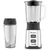 Moulinex LM17GD10 Pulseo Frullatore con Bottiglia da Viaggio 600 ml, Potenza 400W, Capacità 0.7 Litri, Tecnologia Powelix, Frullatore Elettrico con 2 Velocità e Vaso in Vetro Termoresistente