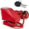 RADIKAL RK534R Bloccadisco Moto, Universale, Compatto, Blocco Facile Senza Chiave ø6mm, Antistrappo, Cavo Promemoria, Lucchetto Antifurto Moto, Scooter, Bicicletta Elettrica, Monopattino Elettrico