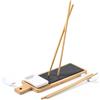 noTrash2003 Set di 6 sushi in legno di ardesia naturale per 2 persone, con tagliere in bambù, 2 set di bacchette in legno con supporto in ceramica e ciotola in ceramica di alta qualità, ideale per servire, sushi