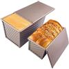 Elsrantor Set di 2 Stampo Per Pane in Cassetta, Teglia Plumcake, Stampi Antiaderenti Toast con Coperchio, Vassoio Teglie per Cuocere Pane, Perfetto per Panini e Torte Cucinare (Oro Rosa)