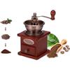 Yuehuamech Macinacaffè manuale regolabile Grinder per chicchi di caffè in legno vintage da casa, cucina, ufficio, campeggio, viaggi