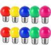 HUAMu Lampadine Colorate LED E27 2W, G45 Mini Lampadine Colorate a LED, Equivalente 20W Lampadina a Incandescenza, Colori Misti Rosso Verde Blu Arancione Violet, per Halloween Natale Party Bar, 10 Pezzi